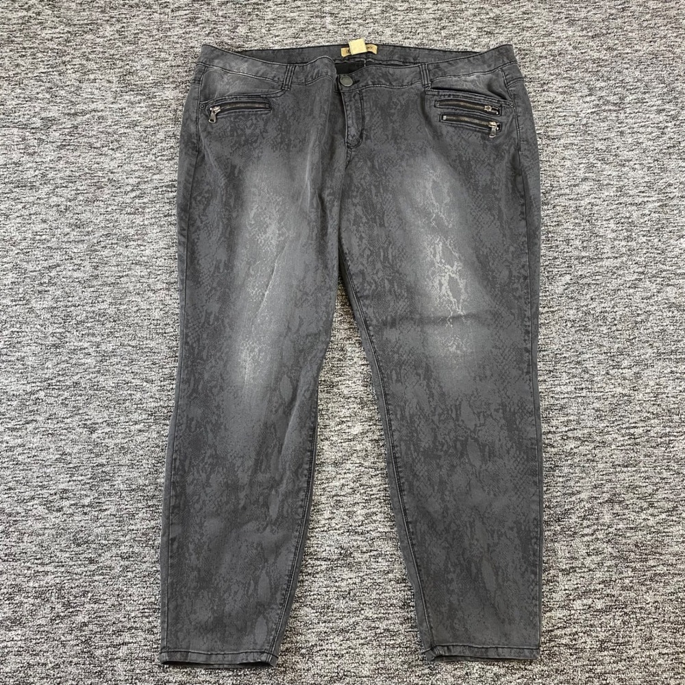 Democracy Freedom Jegging Women 24 Grey Snakeskin Print Zipper Detail W8Z1094R7